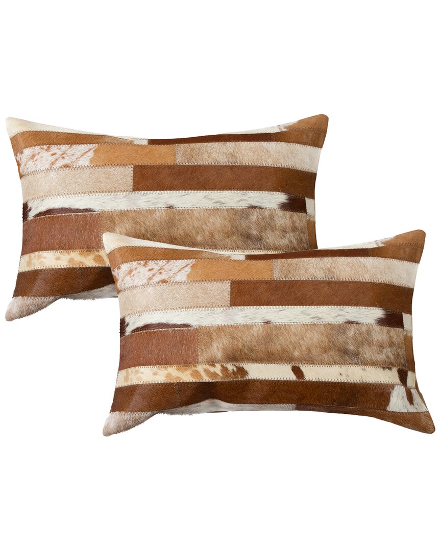 Natural Group Pack Of 2 Torino Madrid Pillow In Brown