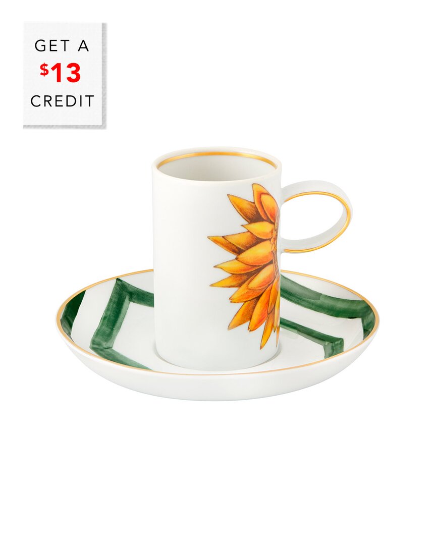 Vista Alegre Amazonia Espresso Cups And Saucers (set Of 2) With $13 Credit In Multi