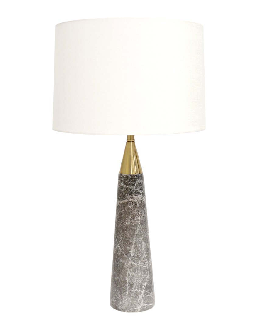 Shop Pasargad Home Grey Marble Radiance Table Lamp In White