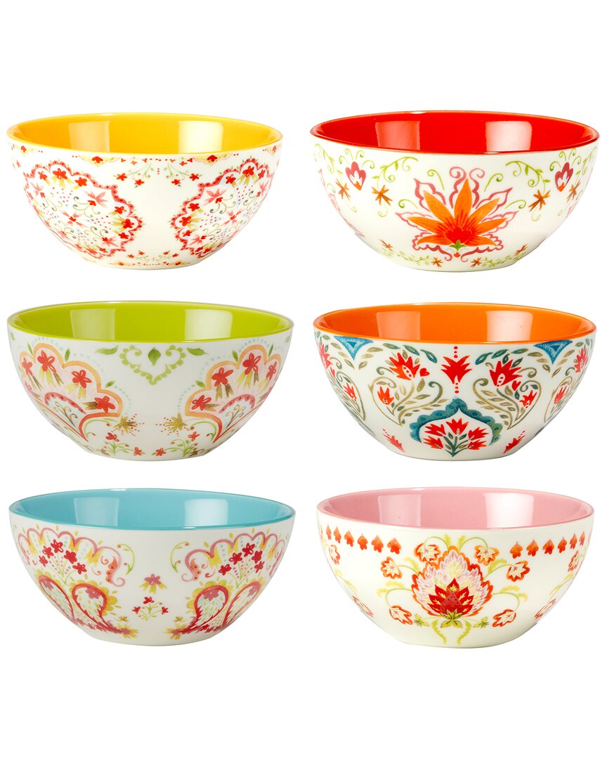 Certified International Francesca Set Of 6 All Purpose Bowl 4.75in 6 Assorted In Multicolor