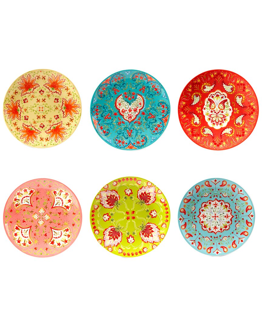 Certified International Francesca Set Of 6 Salad Plate 6 Assorted In Multicolor
