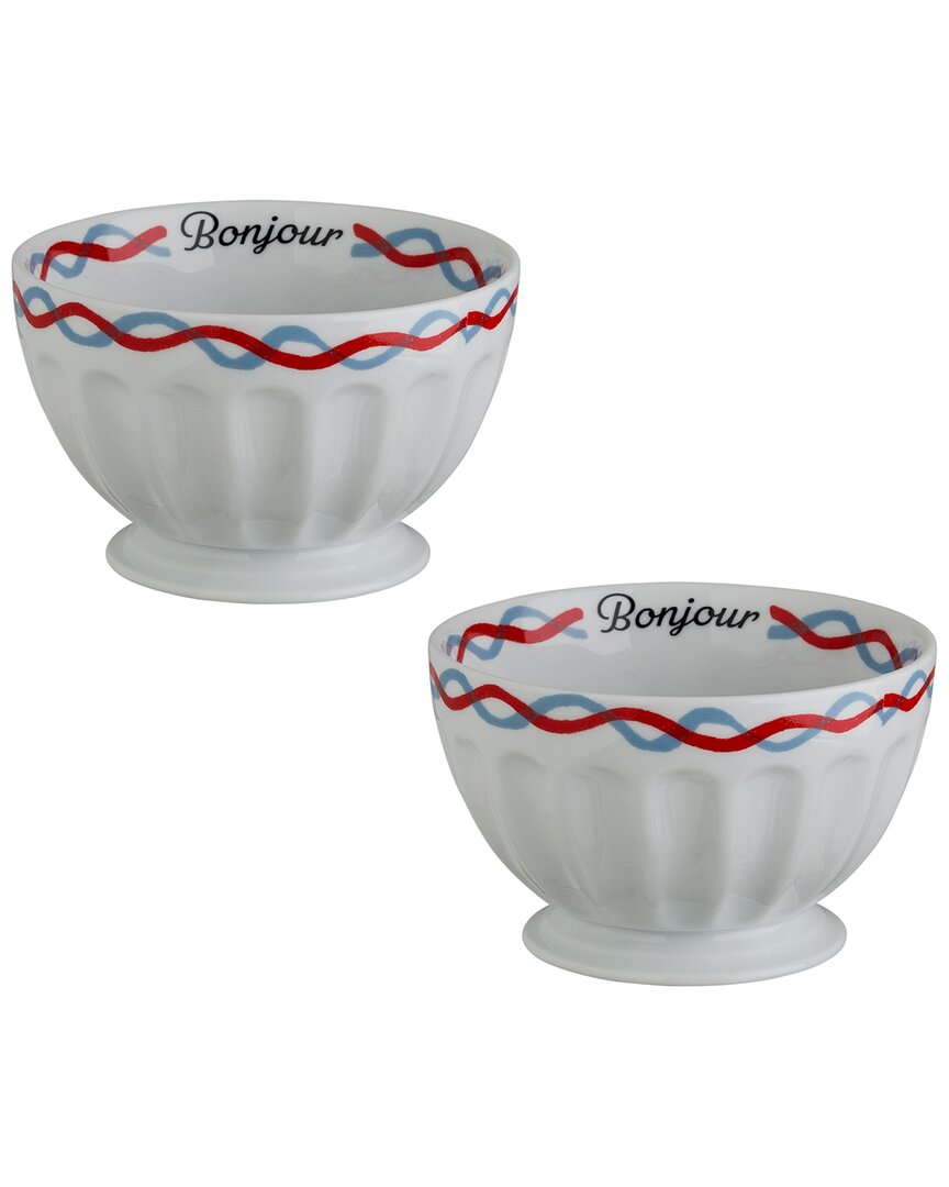 Rosanna Set Of 2 The Grand Tour Paris Bowls: Bonjour In Multi
