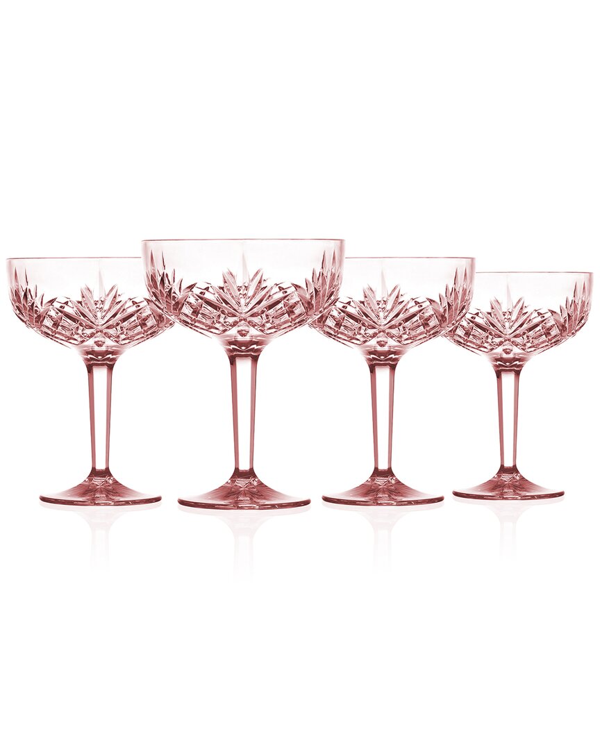 Godinger Set Of 4 Dublin Acrylic Blush Champagne Coupes In Pink