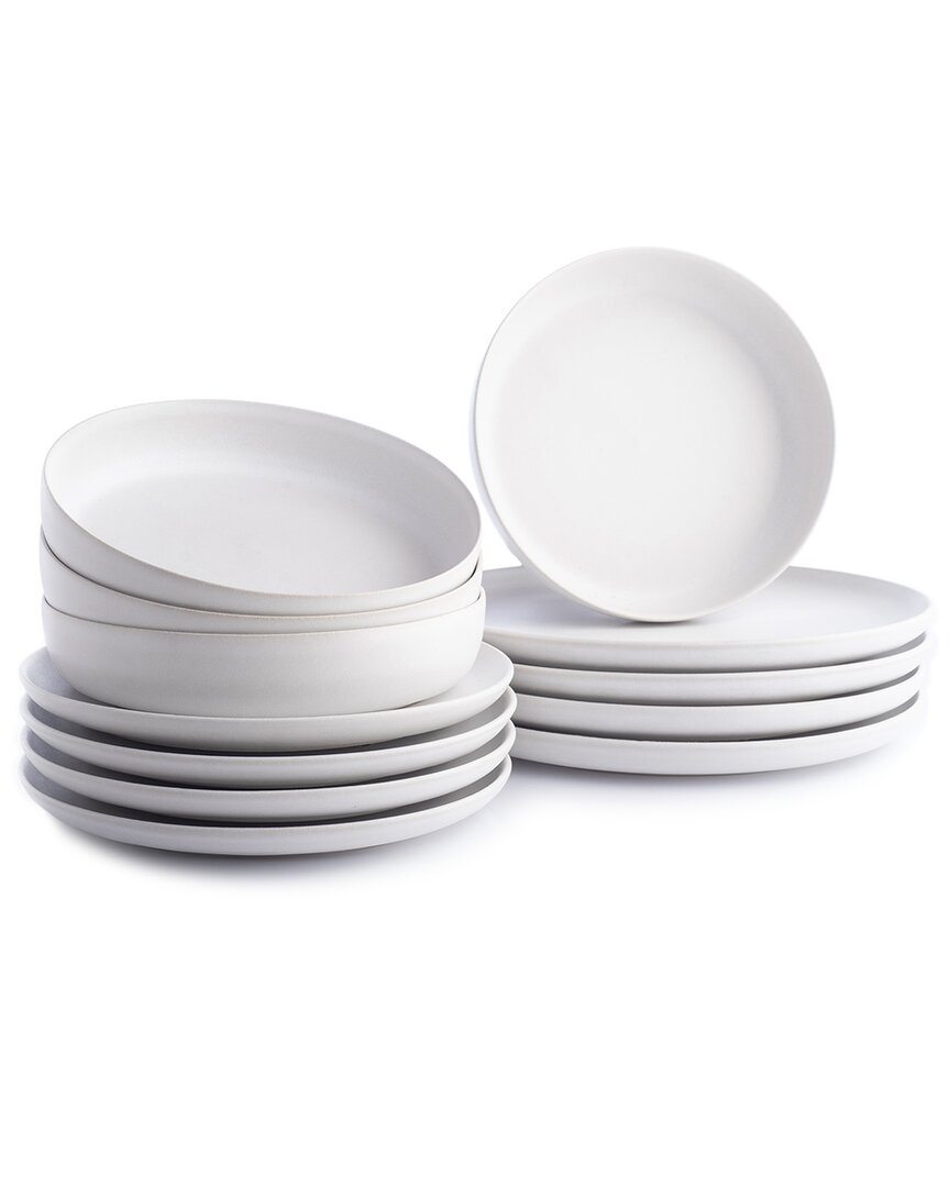 Shop Stone Lain Macchio 12pc White Matte Stoneware Dinnerware Set