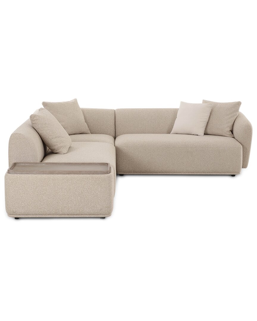 Tov Furniture Sylvie Cream Boucle 4-piece Right Chaise Sectional