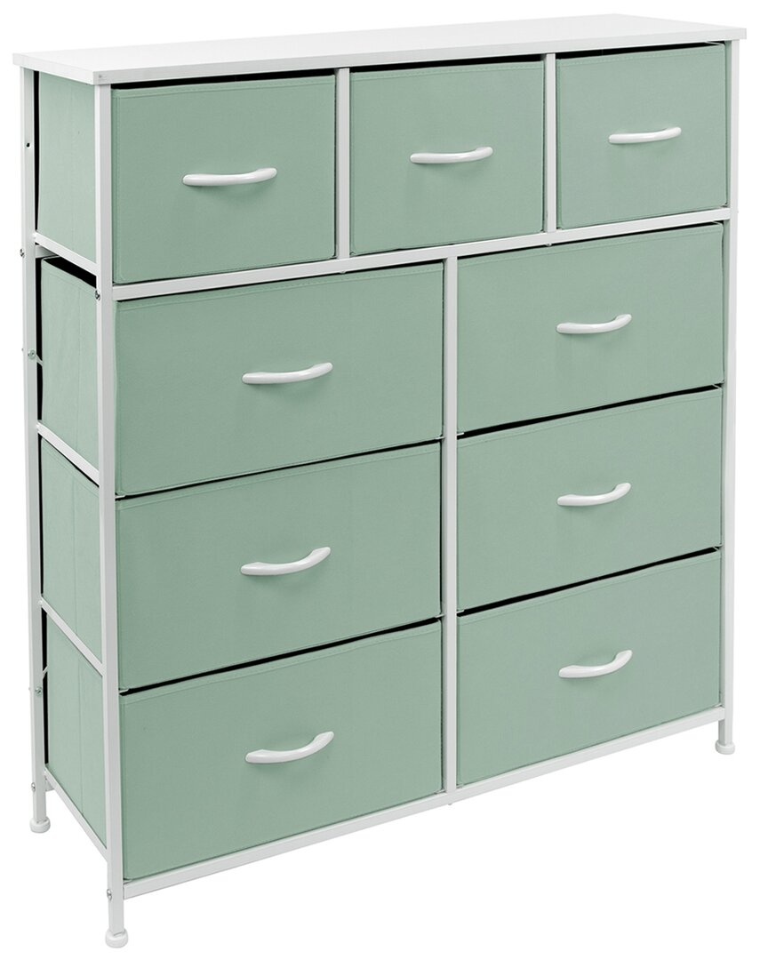 Sorbus 9 Drawer Fabric Dresser In Blue