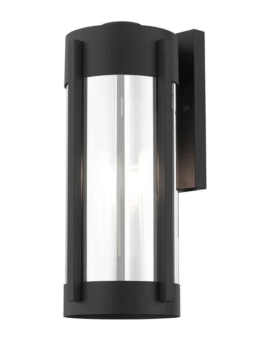 Livex Lighting 3-light Black With Brushed Nickel Candles Outdoor Wall Lantern