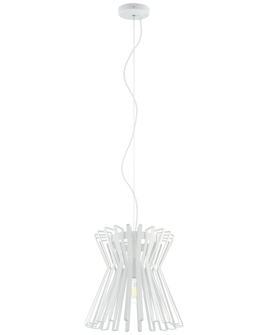 Eglo Locubin 1 Light Pendant With White Finish & White Metal Shade