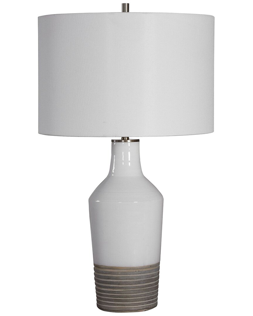 Uttermost Dakota Crackle Table Lamp In White