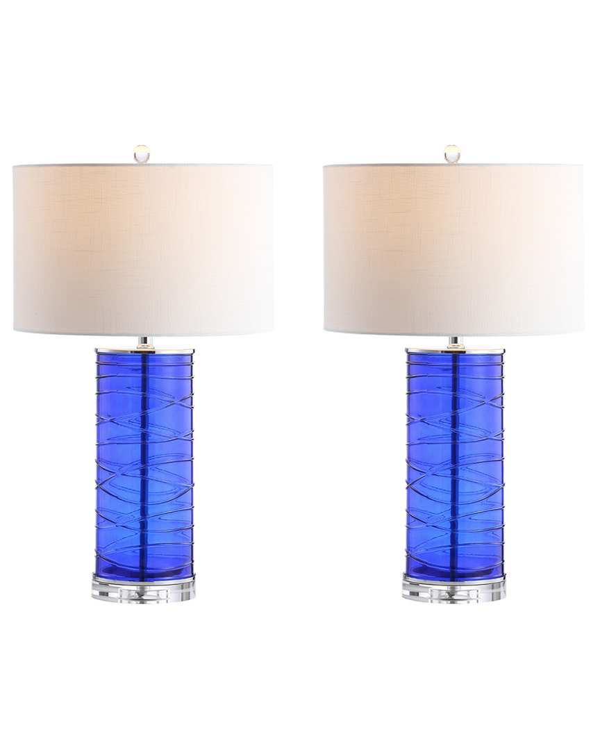 Jonathan Y Cole 27.5in Modern Fused Glass Cylinder Led Table Lamp