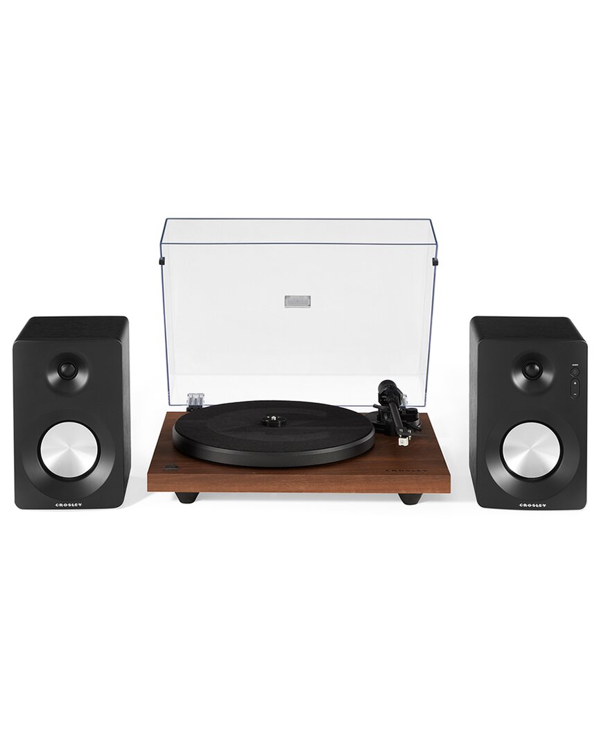 Crosley Radio Walnut Kt6101 Turntable And Speaker Kit In Brown