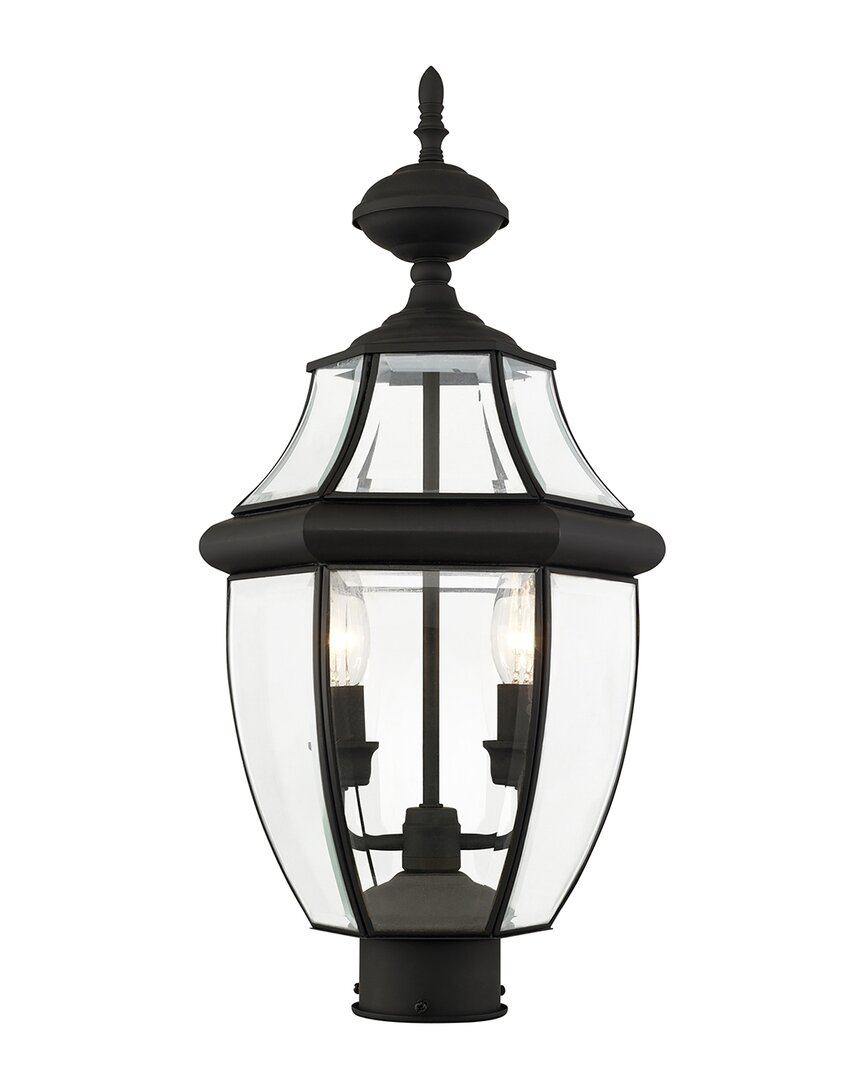 Livex Lighting 2-light Outdoor Post Top Lantern In Black