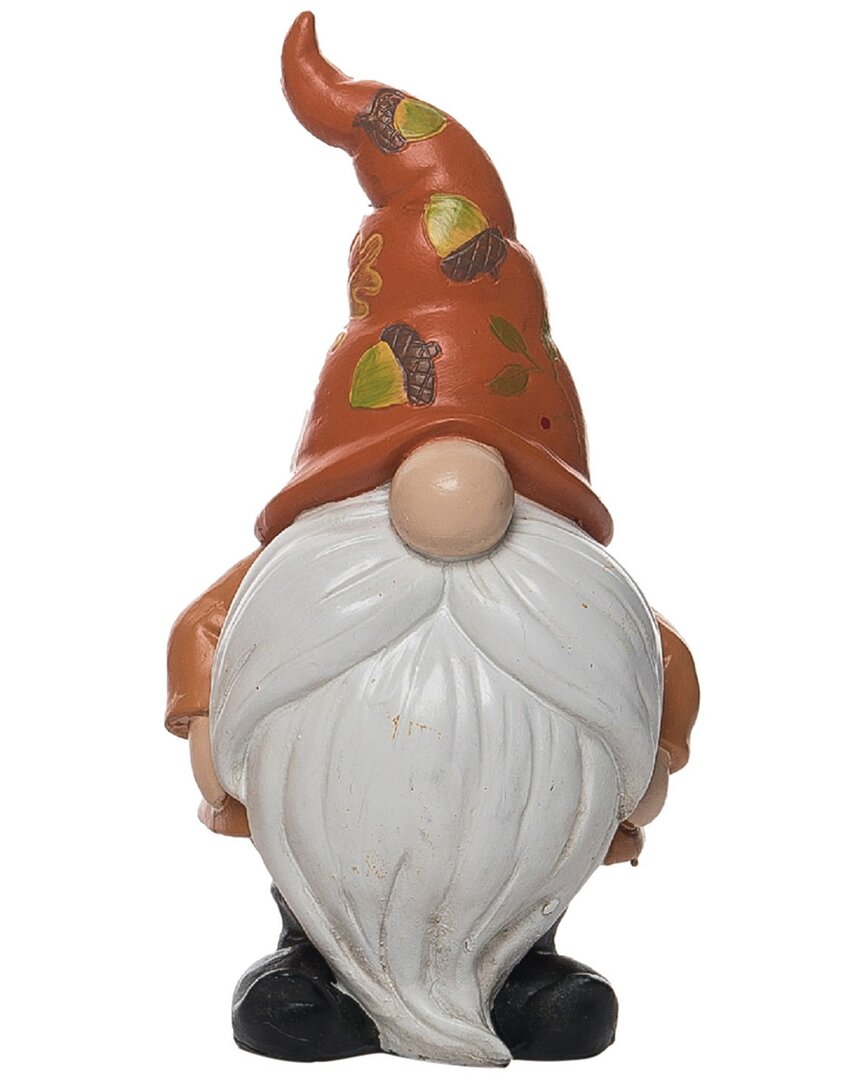Transpac Resin 8.25in Multicolored Harvest Acorn Gnome Figurine In Orange