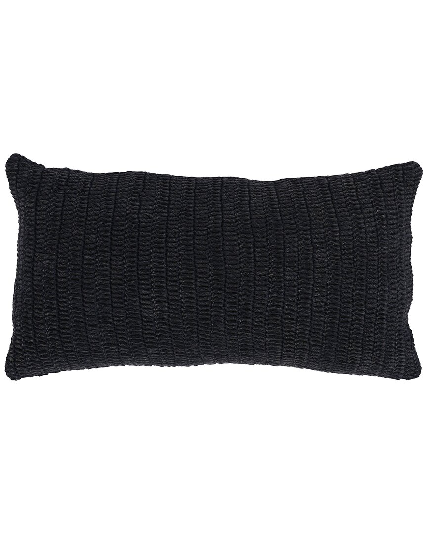 Kosas Home Nakeya Knitted 14in X 26in Throw Pillow In Black