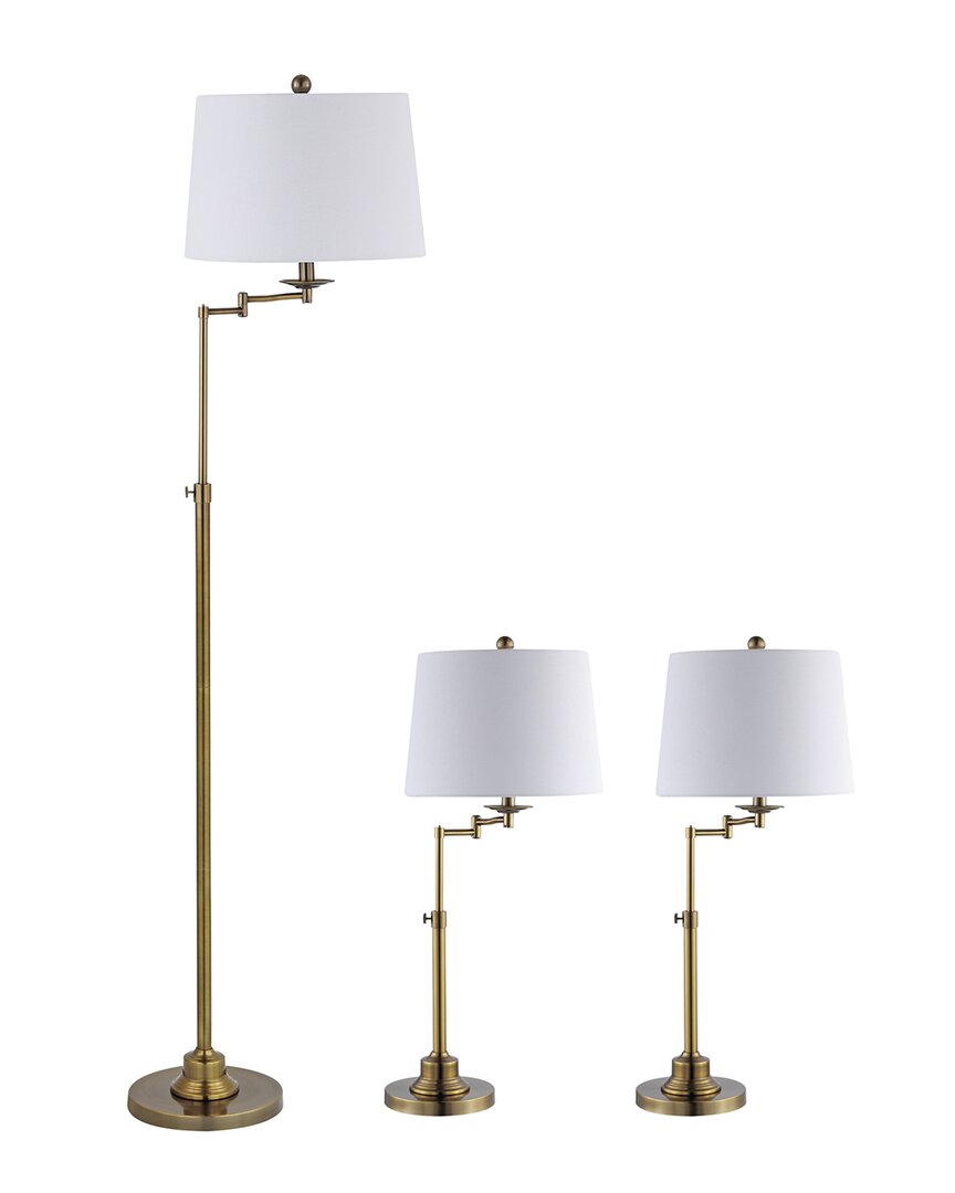 Safavieh Nadia Floor And Table Lamp Set In Brass