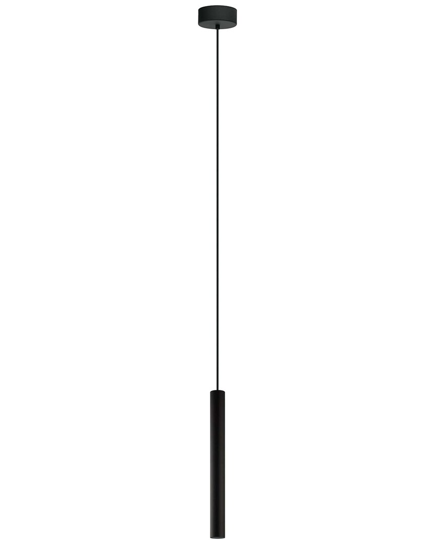 Eglo Tortoreto 1 Light Cylinder Pendant With Matte Black Finish