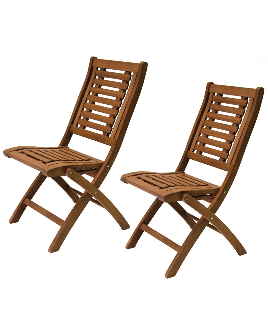 Outdoor Interiors Set Of 2 Folding Side Chairs