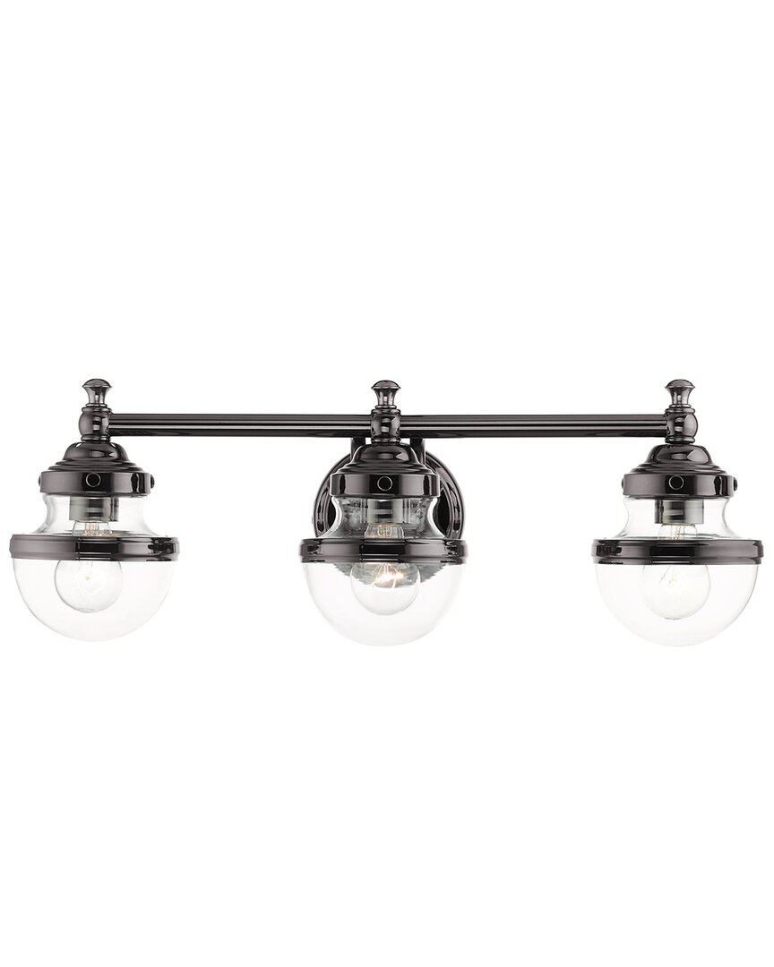 Livex Lighting 3-light Polished Black Chrome Vanity Sconce
