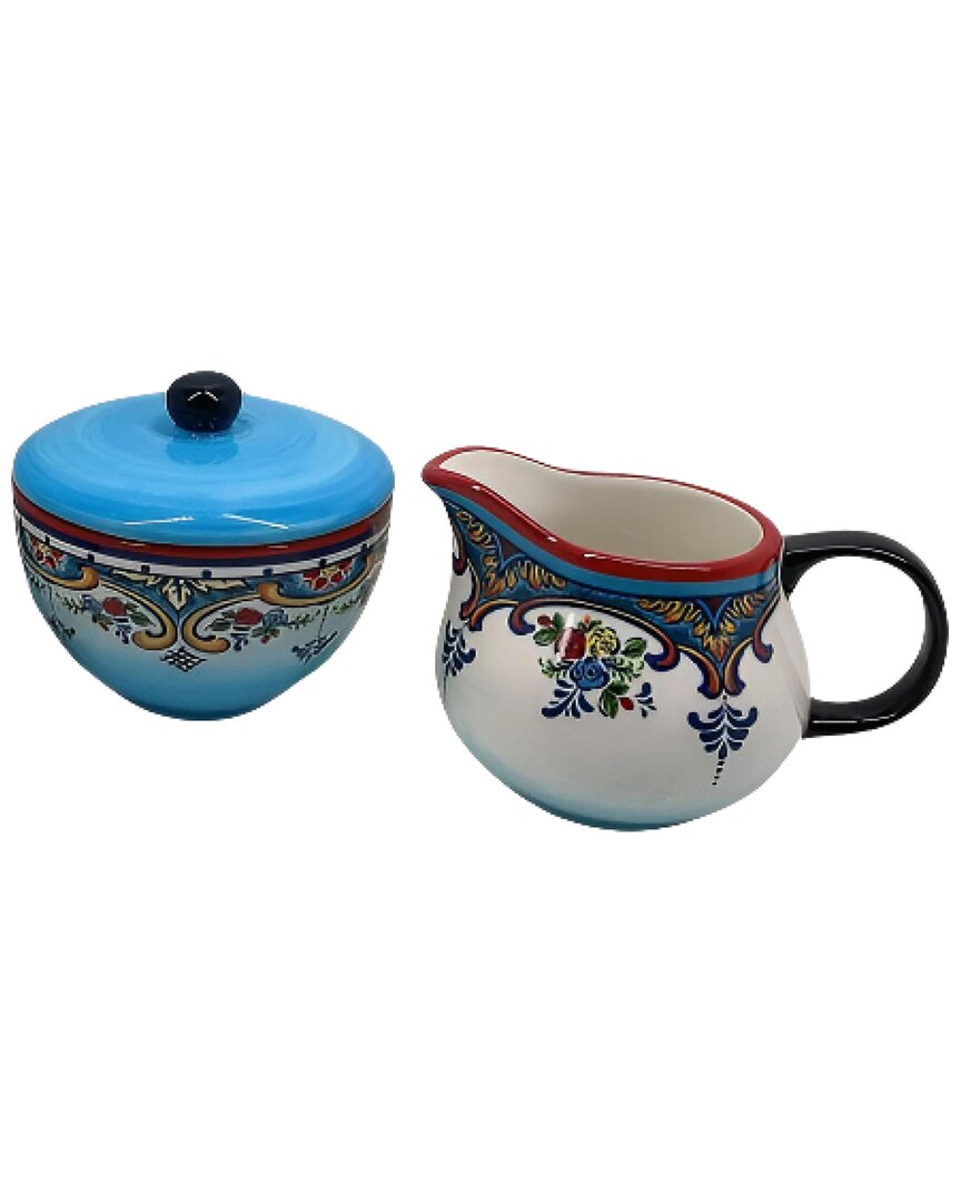 Euro Ceramica Zanzibar Sugar Bowl & Creamer Set