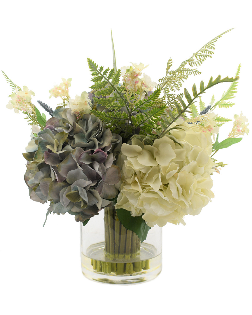Creative Displays Dnu Inactive  Cream & Purple Hydrangea With Fern Floral Arrangement