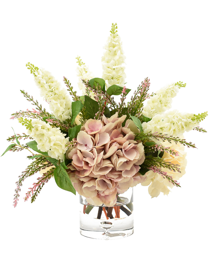 Creative Displays White Snapdragon & Pink/cream Hydrangea Floral Arrangement