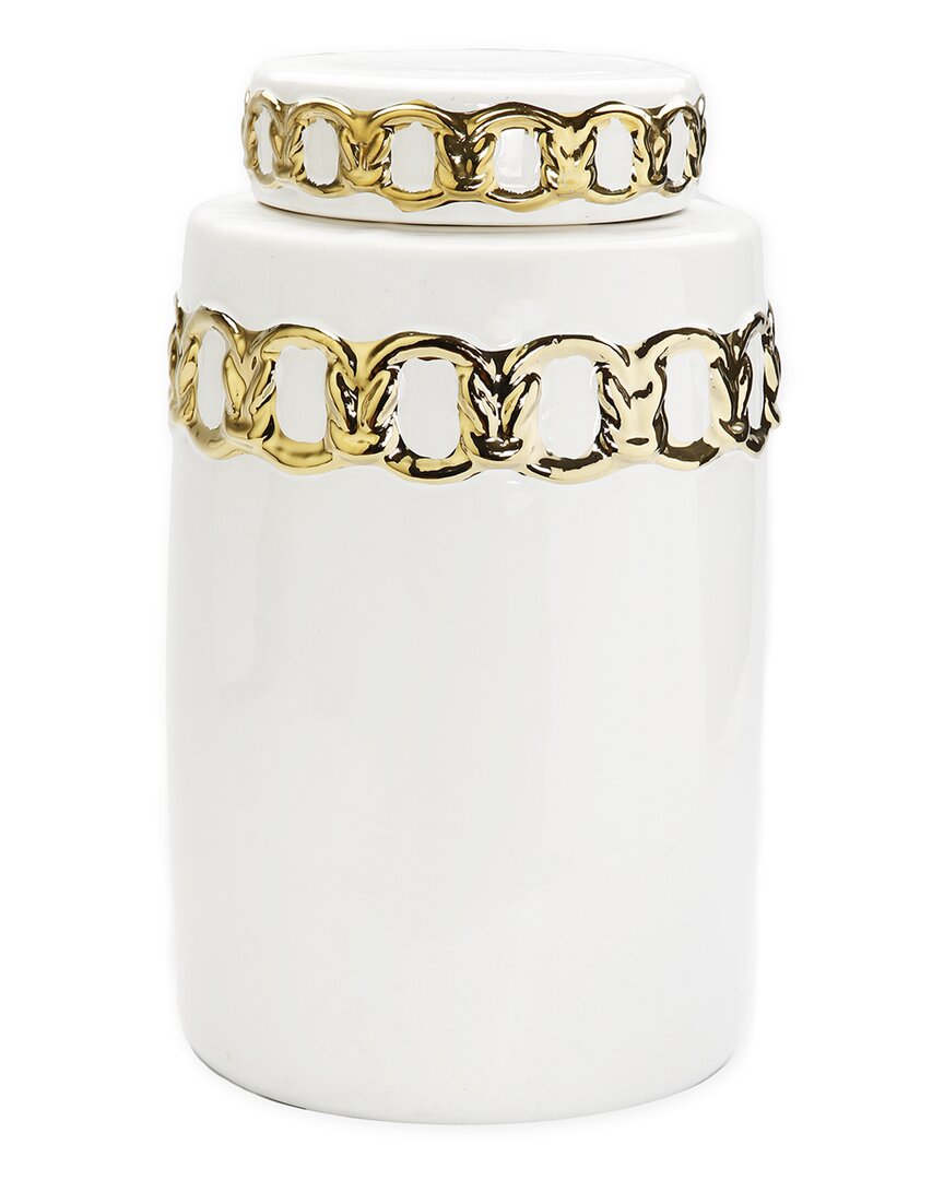 Vivience Jar With Cover Design On Top In White