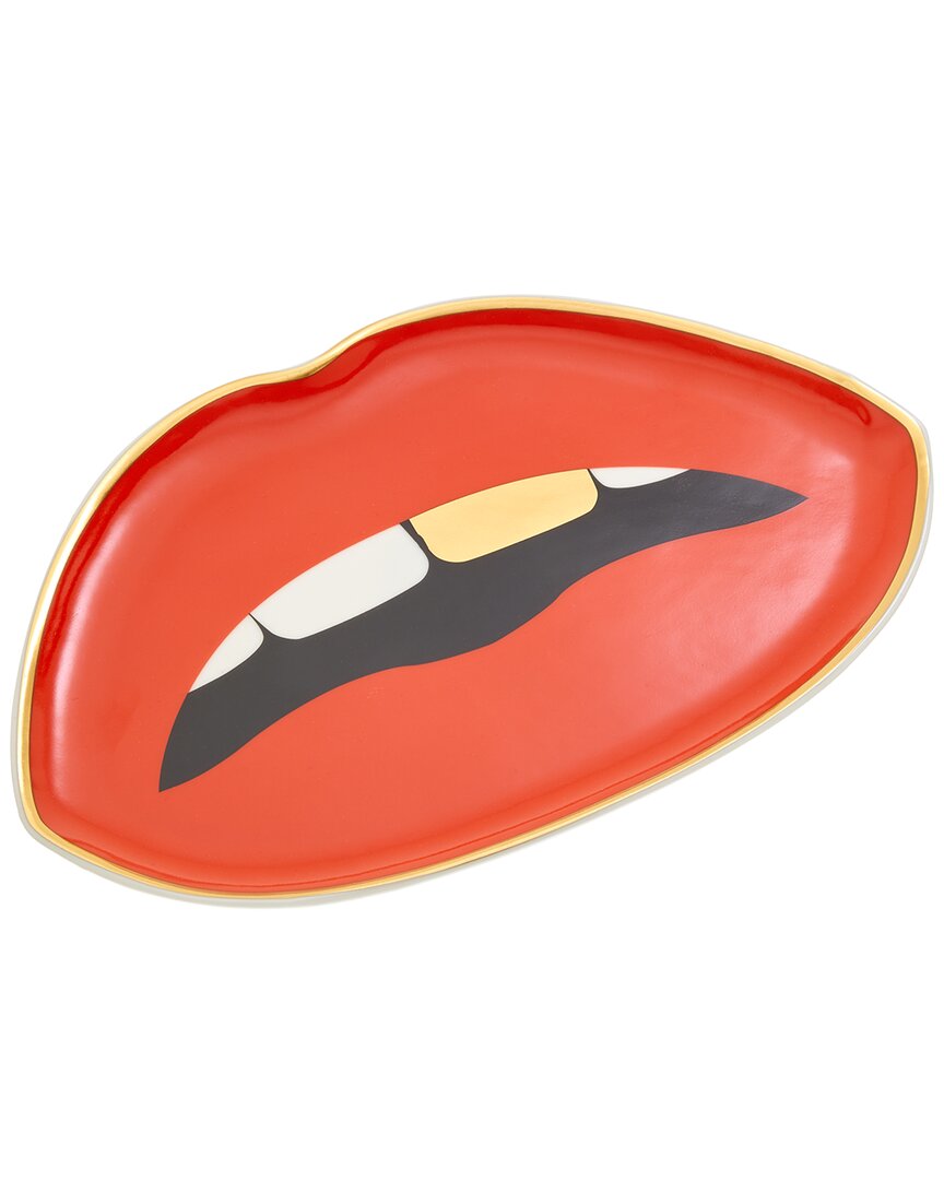 Jonathan Adler Lips Trinket Tray In Red