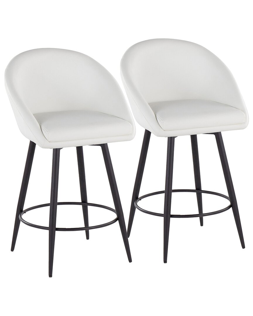 Lumisource Set Of 2 Matisse Highback 26in Contemporary Fixed-height Counter Swivel Stools With Foot