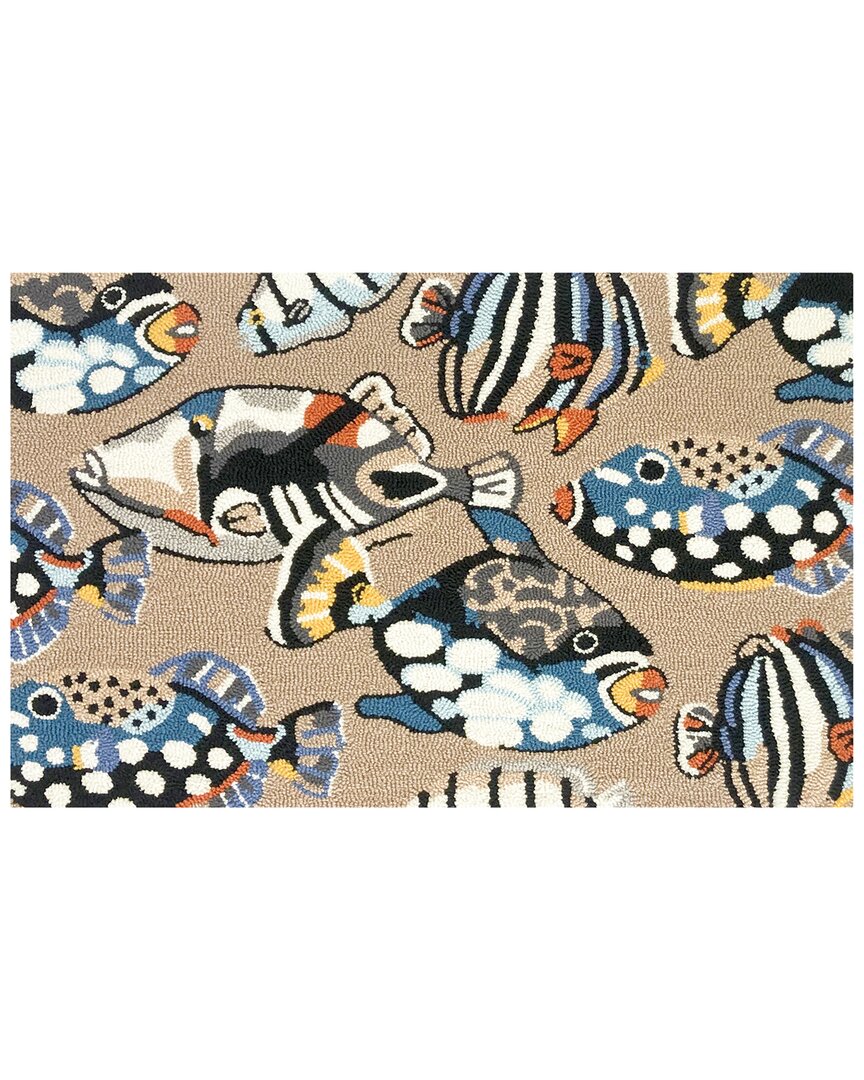 The Rug Market Pattern Fish Toss 24x36in Doormat In Taupe