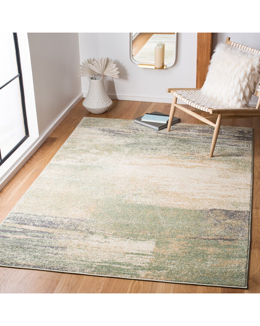 Safavieh Adirondack Ravencleft Power Loomed Rug Ivory / Sag In Green