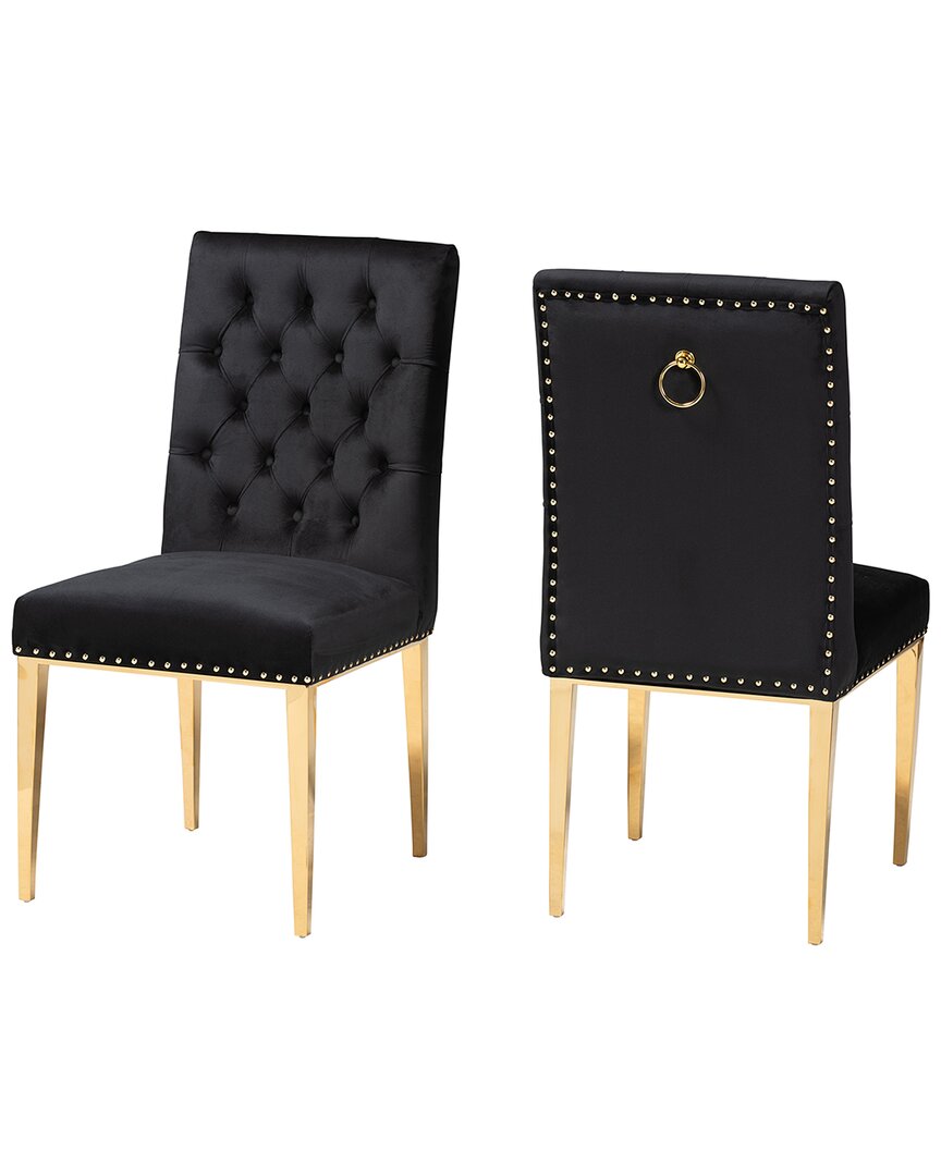Baxton Studio Caspera 2pc Dining Chair Set In Black
