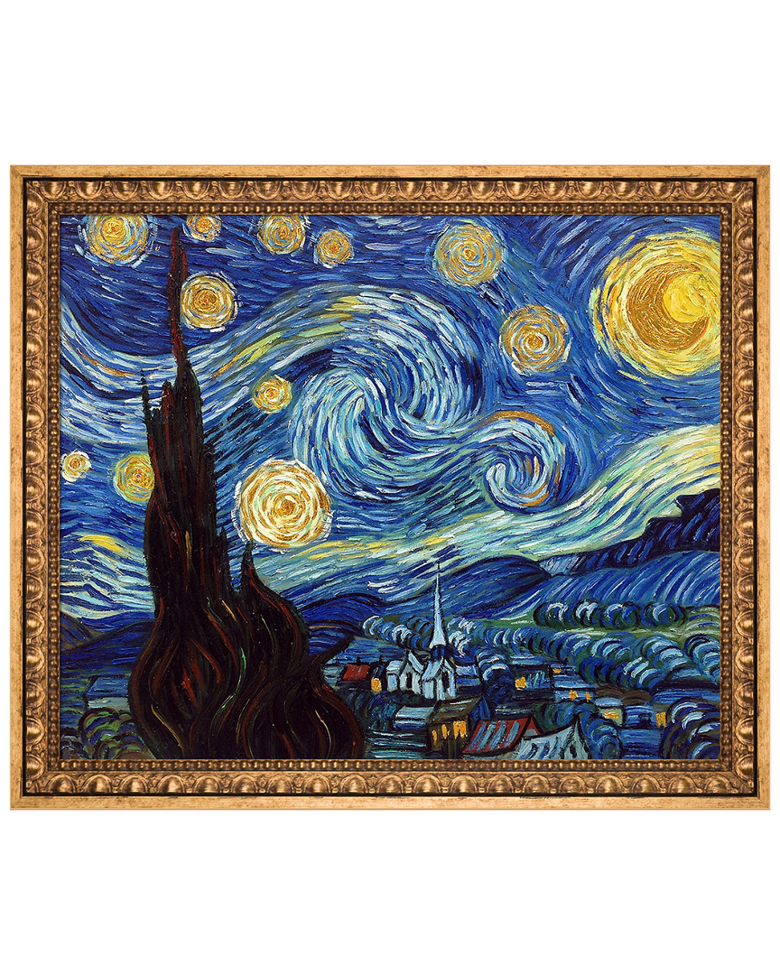 Museum Masters Starry Night Metallic Embellished By Vincent Van Gogh Hand Painted Oil Reproduction