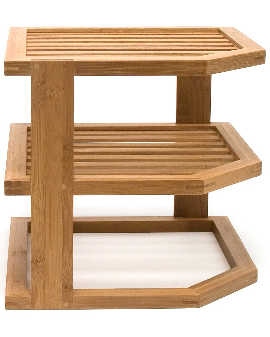 Lipper International Bamboo 3-tier Corner Shelf In Brown
