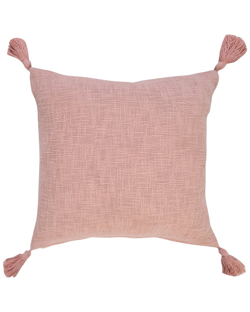 Lr Home Pink Ingrid Unique Neutral Solid Throw Pillow