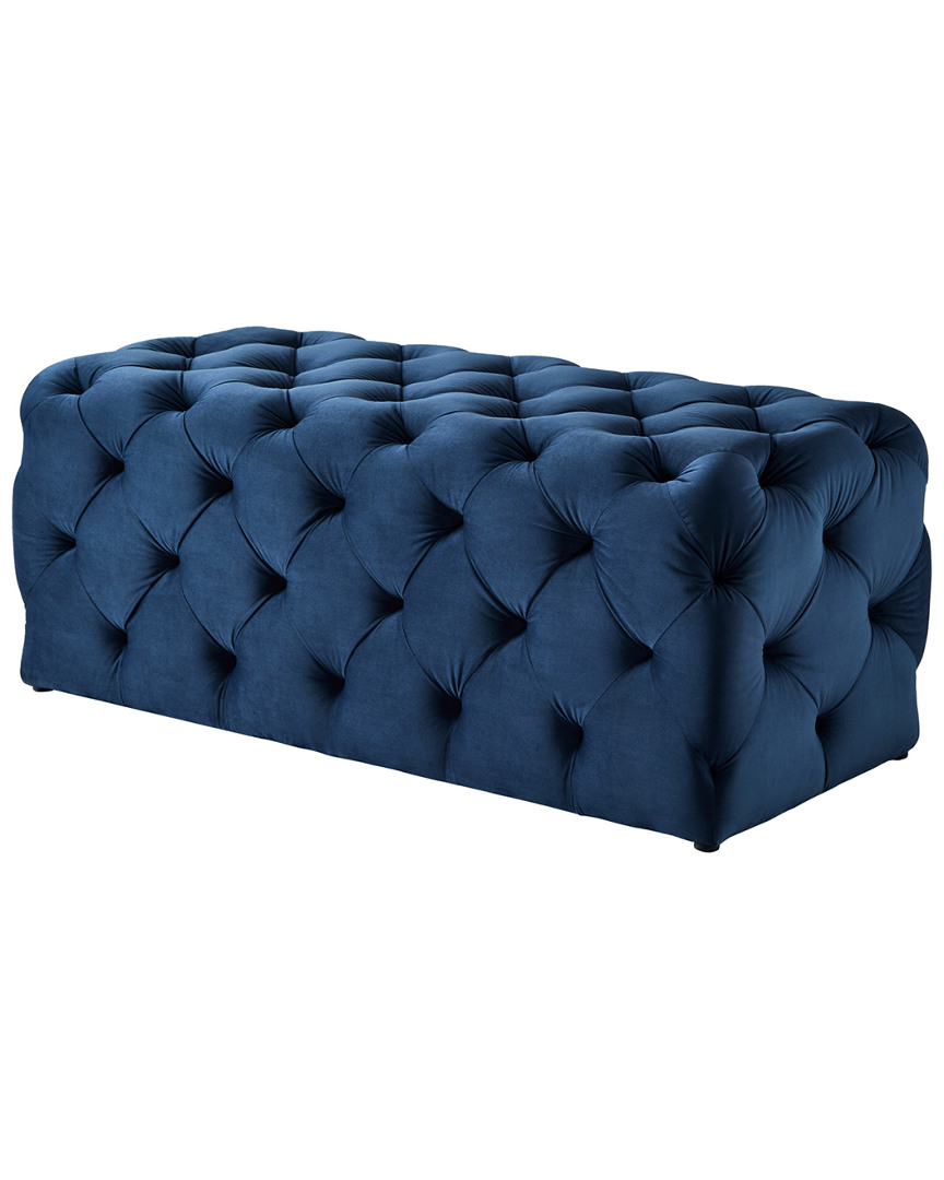 Inspired Home Navy Blue Velvet Bench