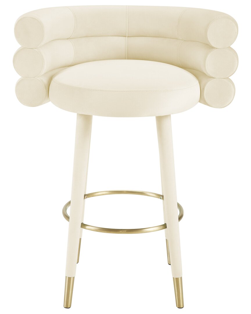 Tov Furniture Betty Cream Velvet Barstool