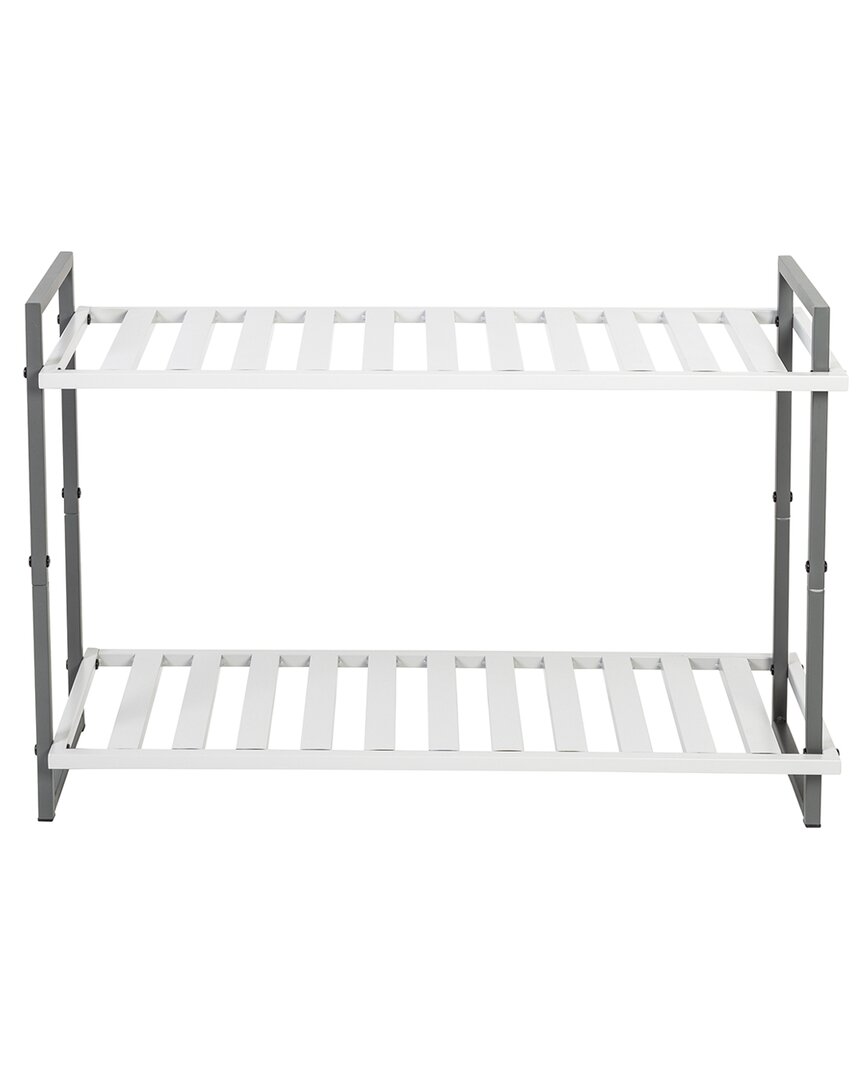 Honey-can-do 2-tier Tubular Metal Shoe Rack In Grey