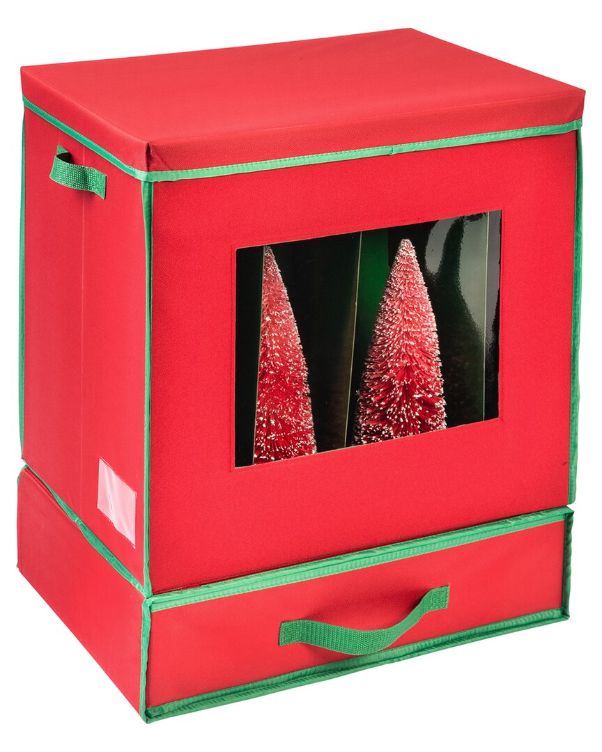 Honey-can-do Holiday Decorations Storage Box With Handles In Red