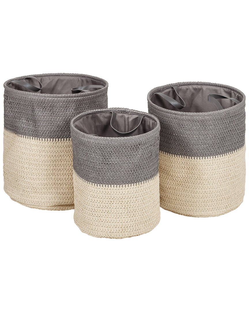 Honey-can-do Set Of 3 Flexible Laundry Baskets With Handles In Natural