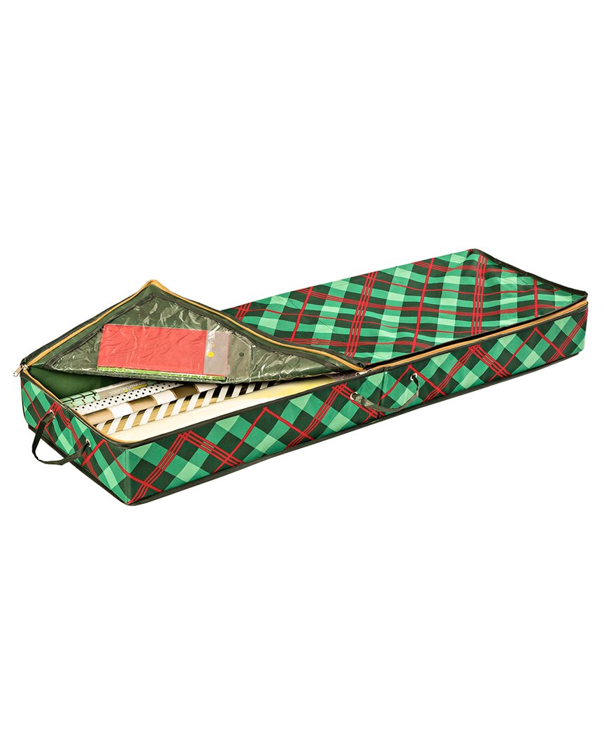 Honey-can-do Plaid Gift Wrap Organizer In Red