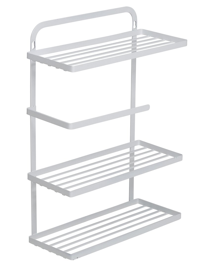 Honey-can-do Steel Spice Rack With Paper Towel Holder In White