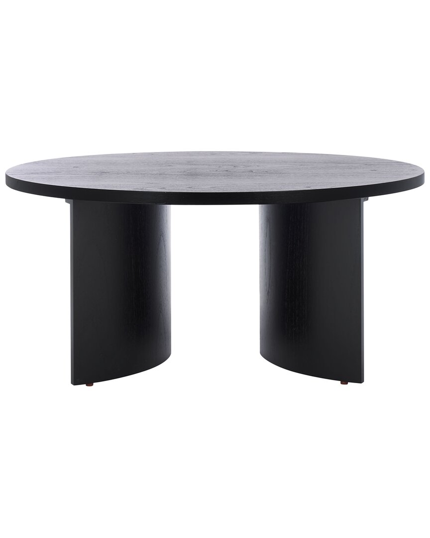 Safavieh Couture Audriella Round Wood Coffee Table In Black