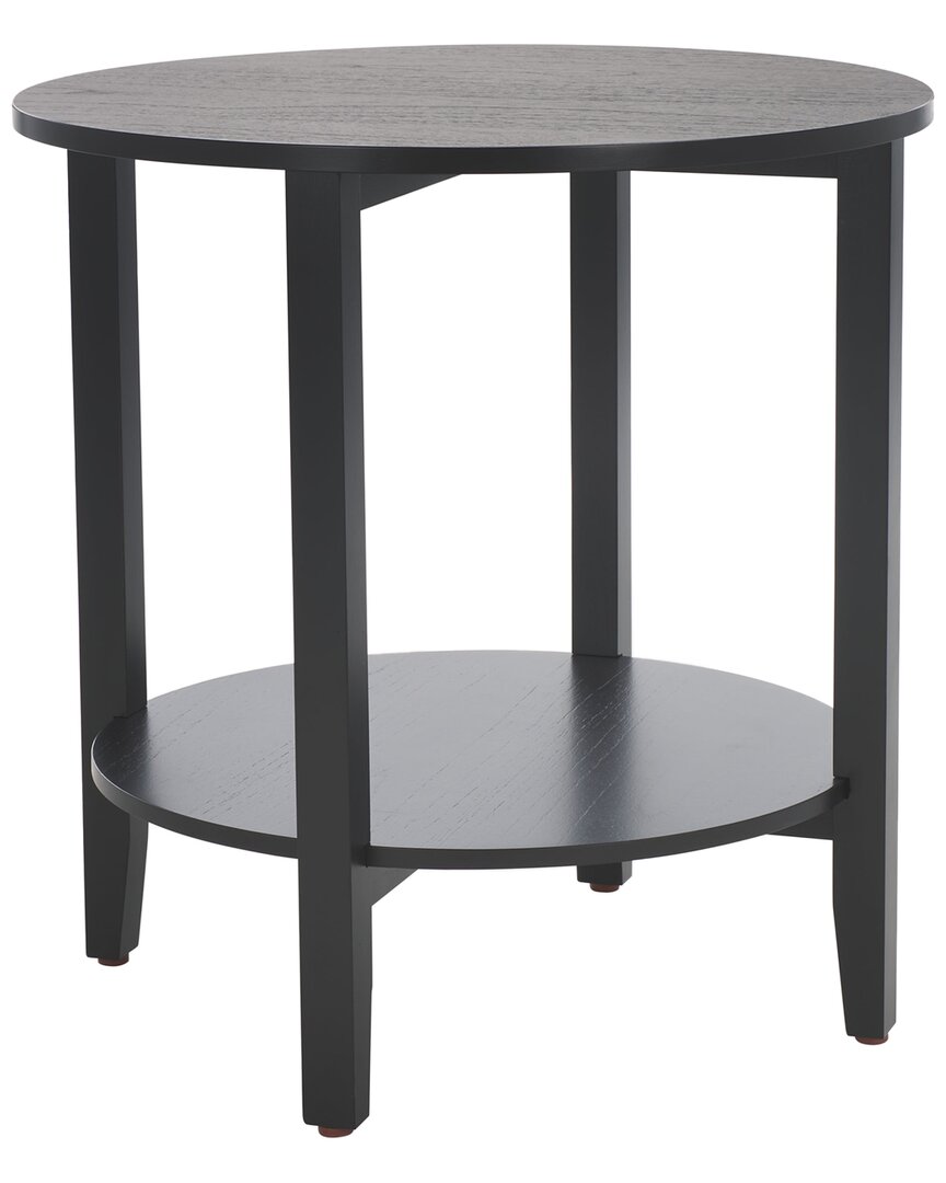 Safavieh Couture Leonardi Round Wood Accent Table In Black