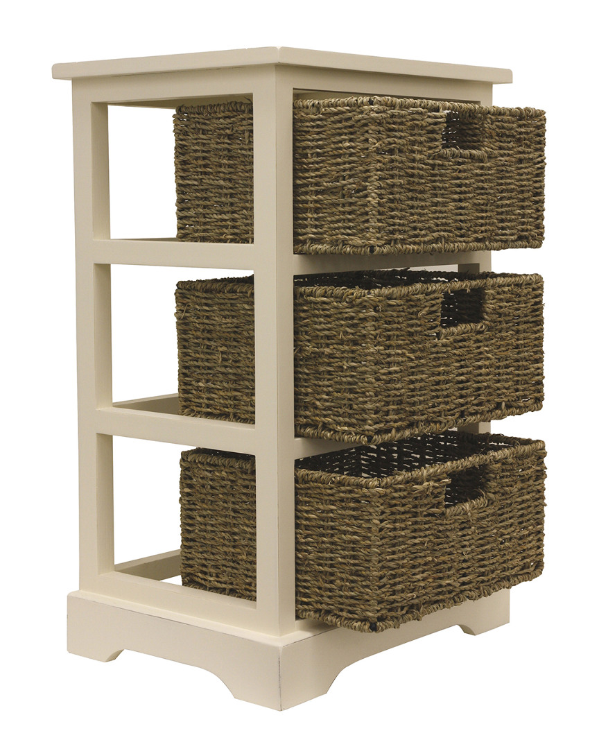 Jimco 3 Basket Storage Chest In White