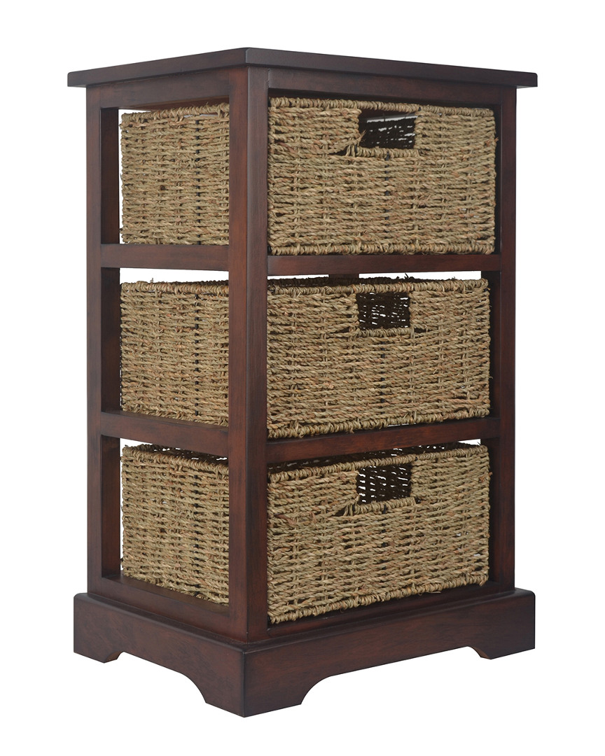 Jimco 3 Basket Storage Chest In Brown