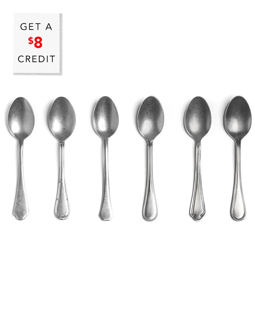 Mepra Original Vintage 6pc Coffee Spoon Set With $8 Credit In Silver