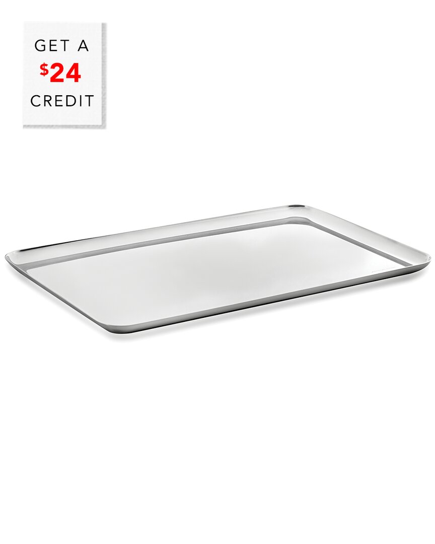Mepra Stile Large Rectangular Tray With $24 Credit In Silver