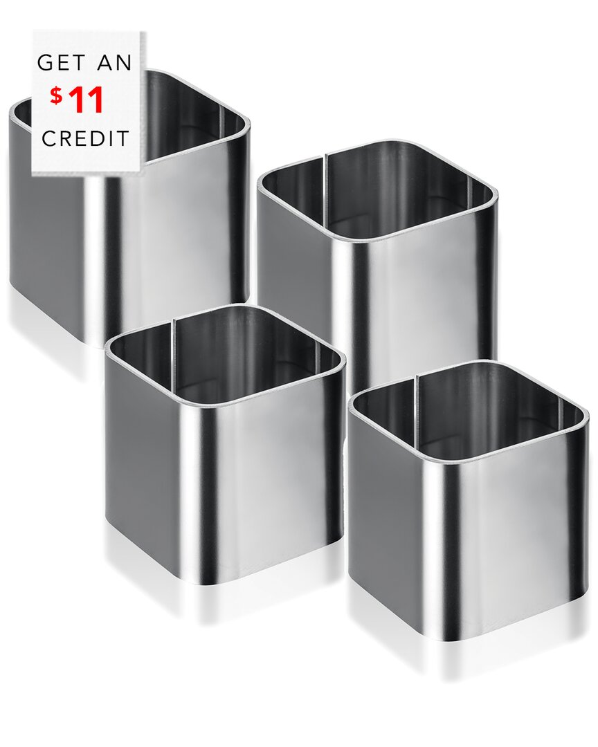 Shop Mepra Stile Napkin Rings (set Of 4) With $11 Credit In Silver