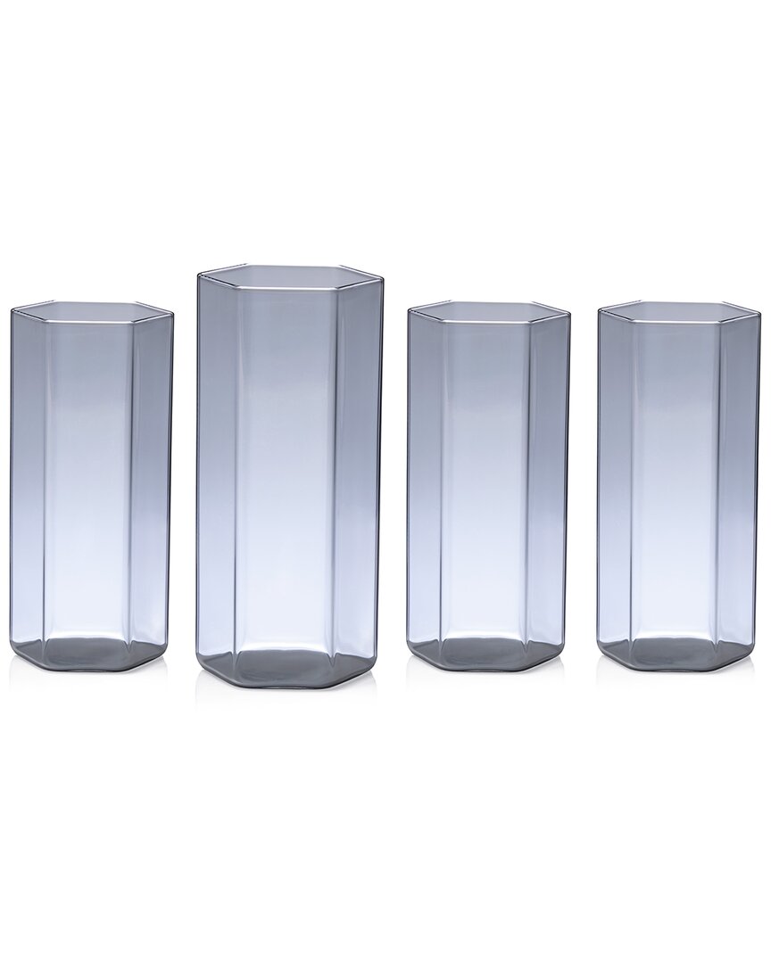Godinger Helix Smoke Highballs (set Of 4) In Grey