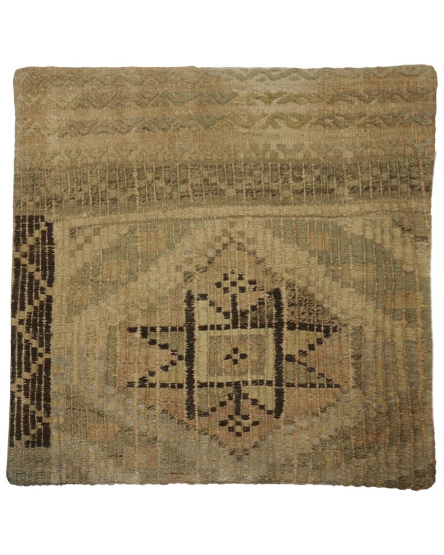 Pasargad Home Vintage Turkish Kilim Wool Pillow Case In Brown